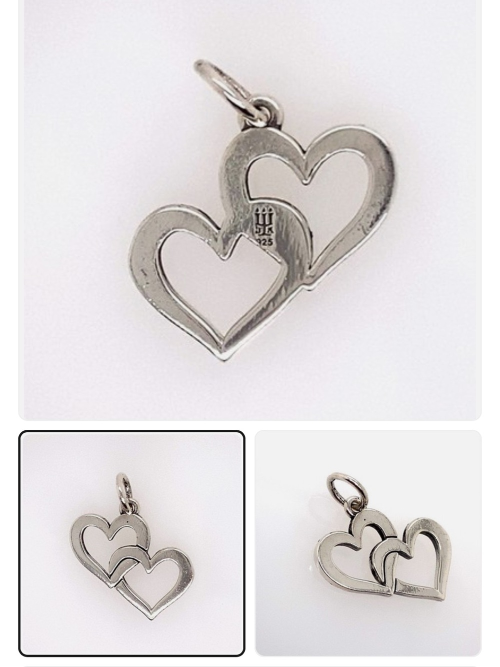 Double open Cupid heart Charm